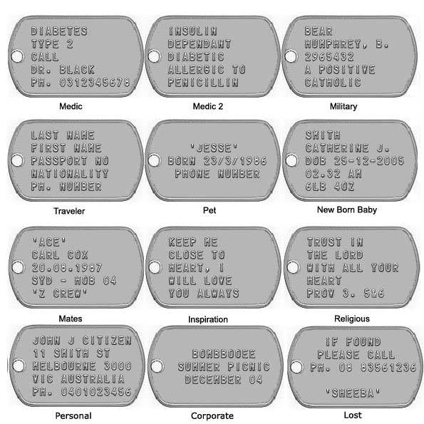Custom Made Dog Tags