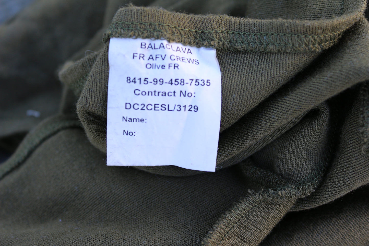 British Issue Armored Fighting Vehicle AFV Fire Resistant Balaclava